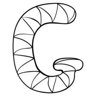 English Alphabet - Capital G with Pattern - Coloring Page | Planerium