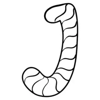 English Alphabet - Capital J with Pattern - Coloring Page | Planerium