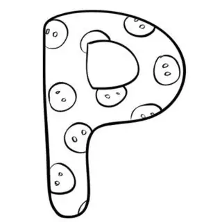English Alphabet - Capital P with Pattern - Coloring Page | Planerium