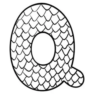 English Alphabet - Capital Q with Pattern - Coloring Page | Planerium
