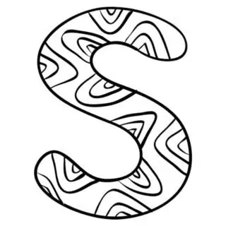 English Alphabet - Capital S with Pattern - Coloring Page | Planerium