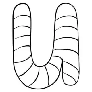 English Alphabet - Capital U with Pattern - Coloring Page | Planerium