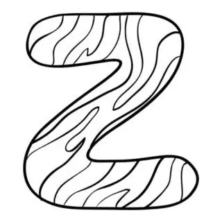 English Alphabet - Capital Z with Pattern - Coloring Page | Planerium