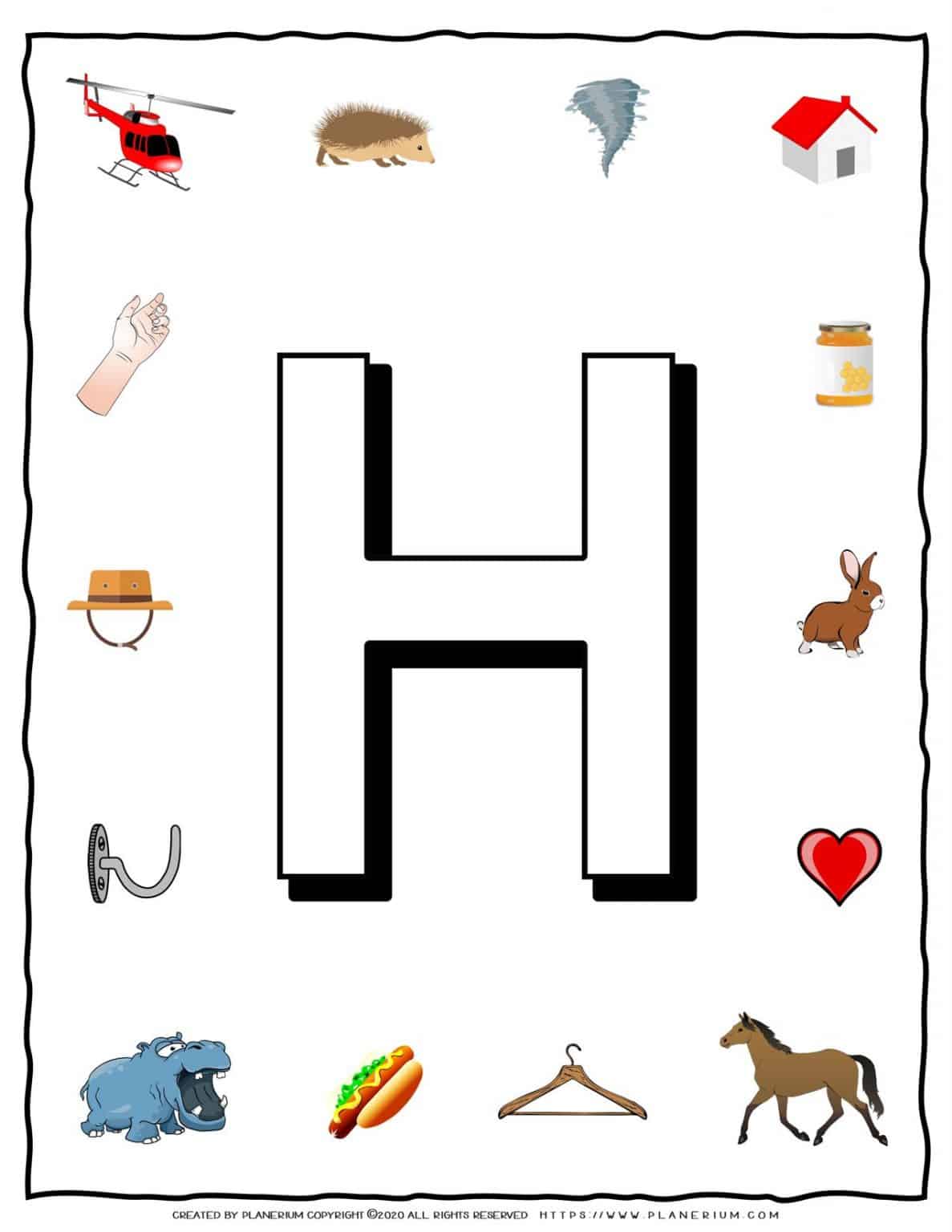 English Alphabet - Objects that starts with H | Planerium