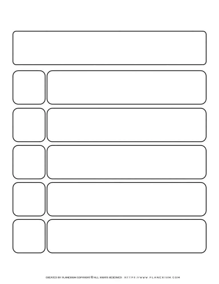 Graphic Organizer - Five Sections Chart with Headline