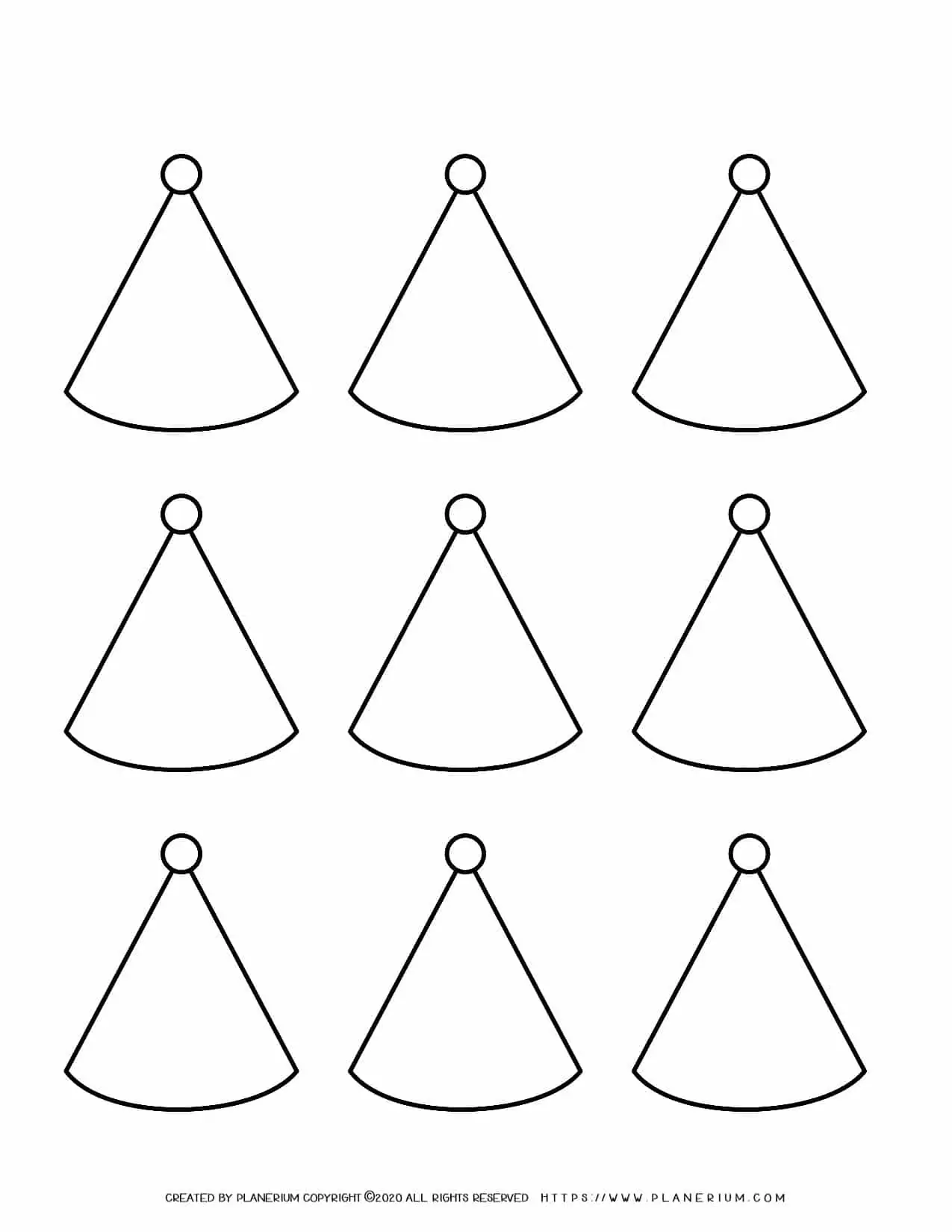 Nine Birthday Hats Template | Planerium