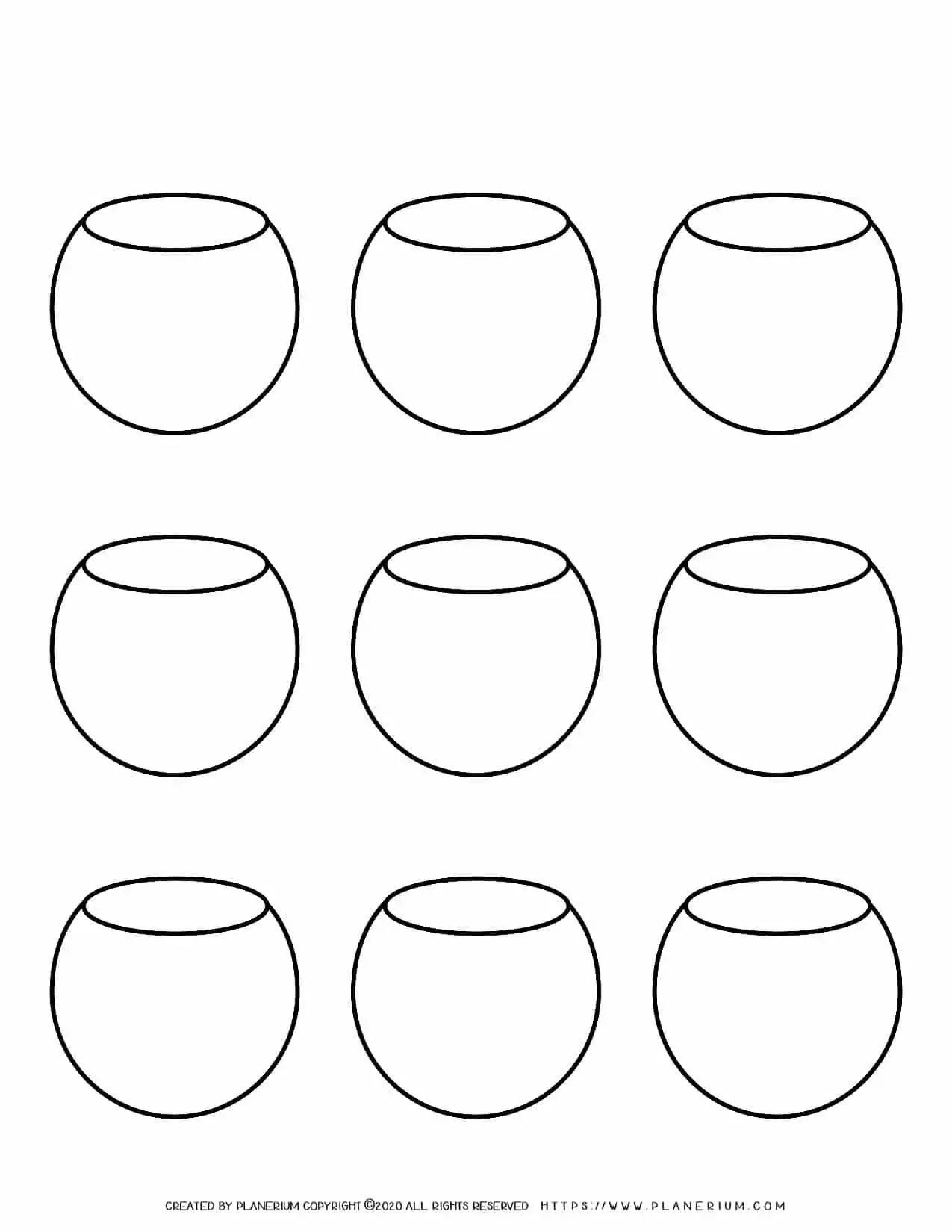 Nine Round Aquariums Template | Planerium