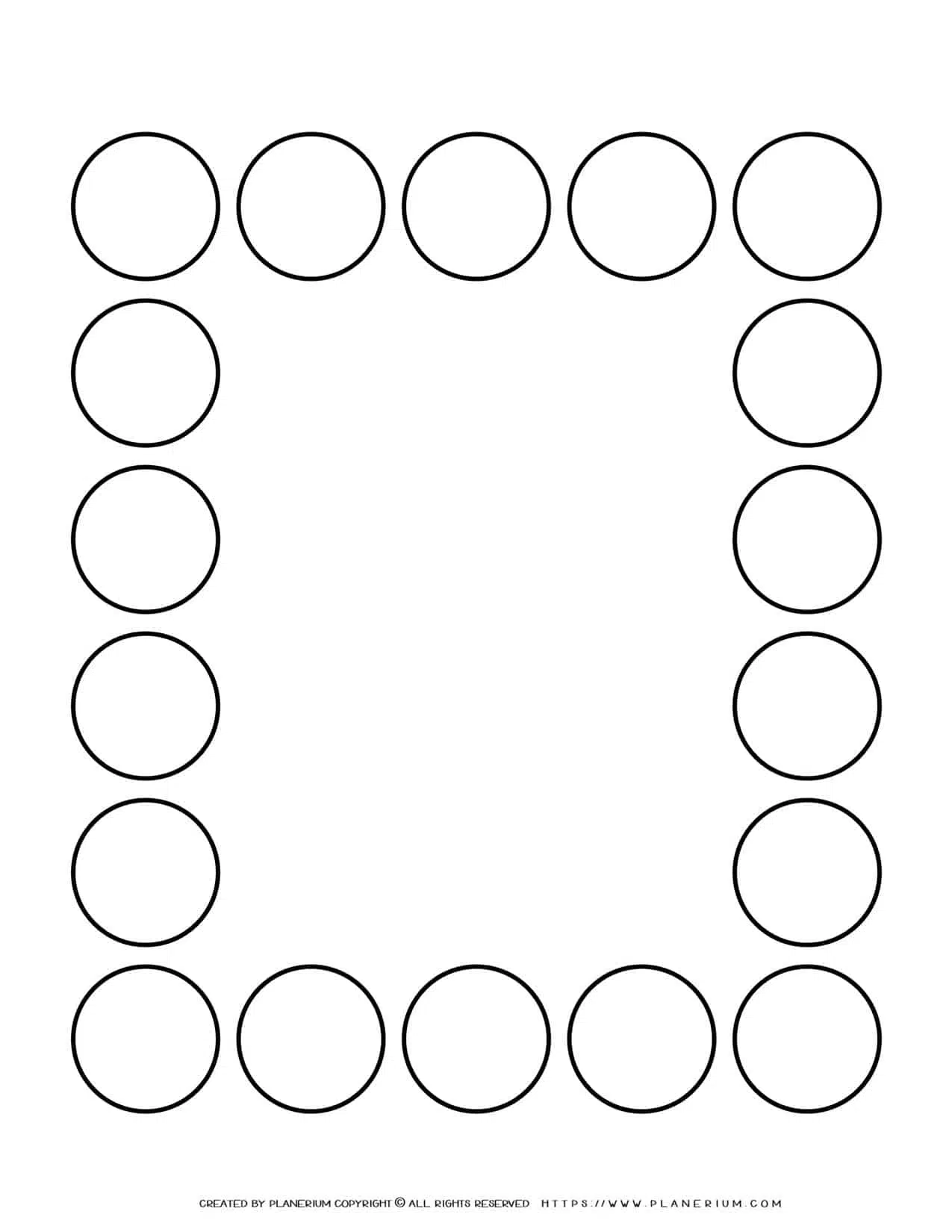 Sequence Chart Template - Four Squares on a Small Circle