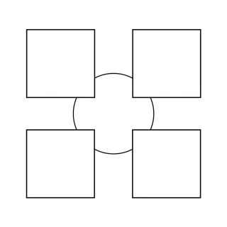 Sequence Chart Template - Four Squares on a Small Circle