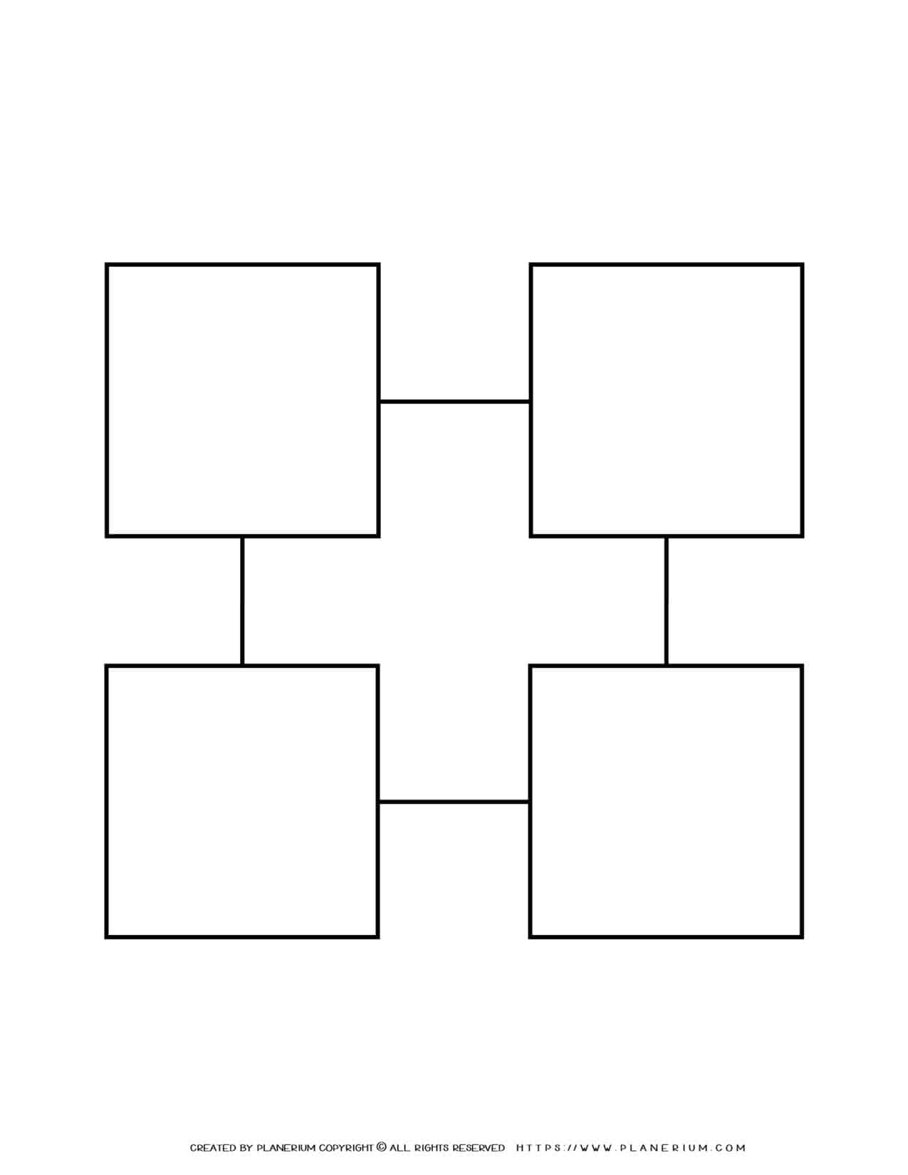 Free Nonaligned 4 squares Template - Customize with PicMonkey