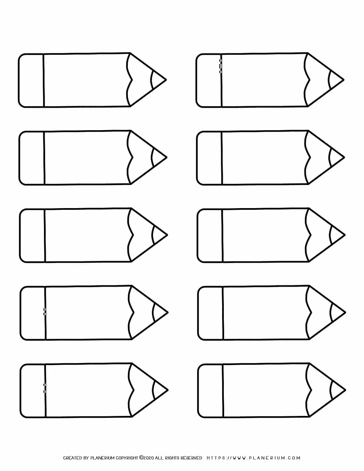 Ten Pencils Template | Planerium