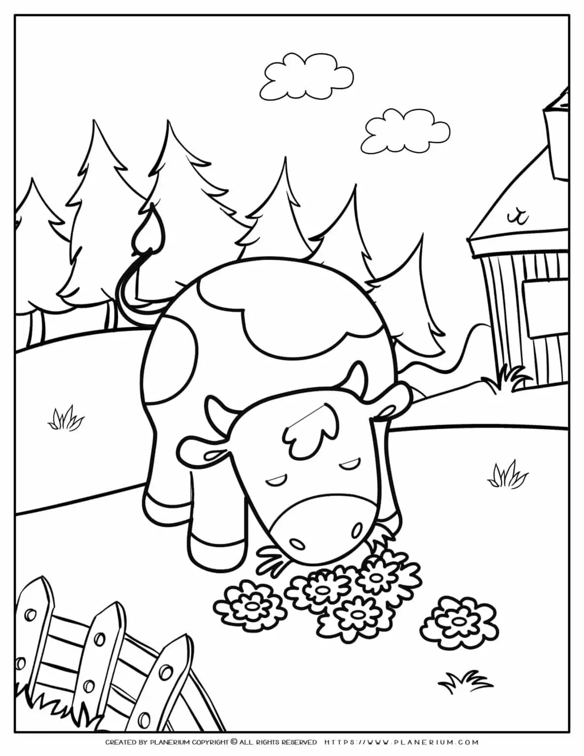 Animals Coloring Page - Cow | Planerium