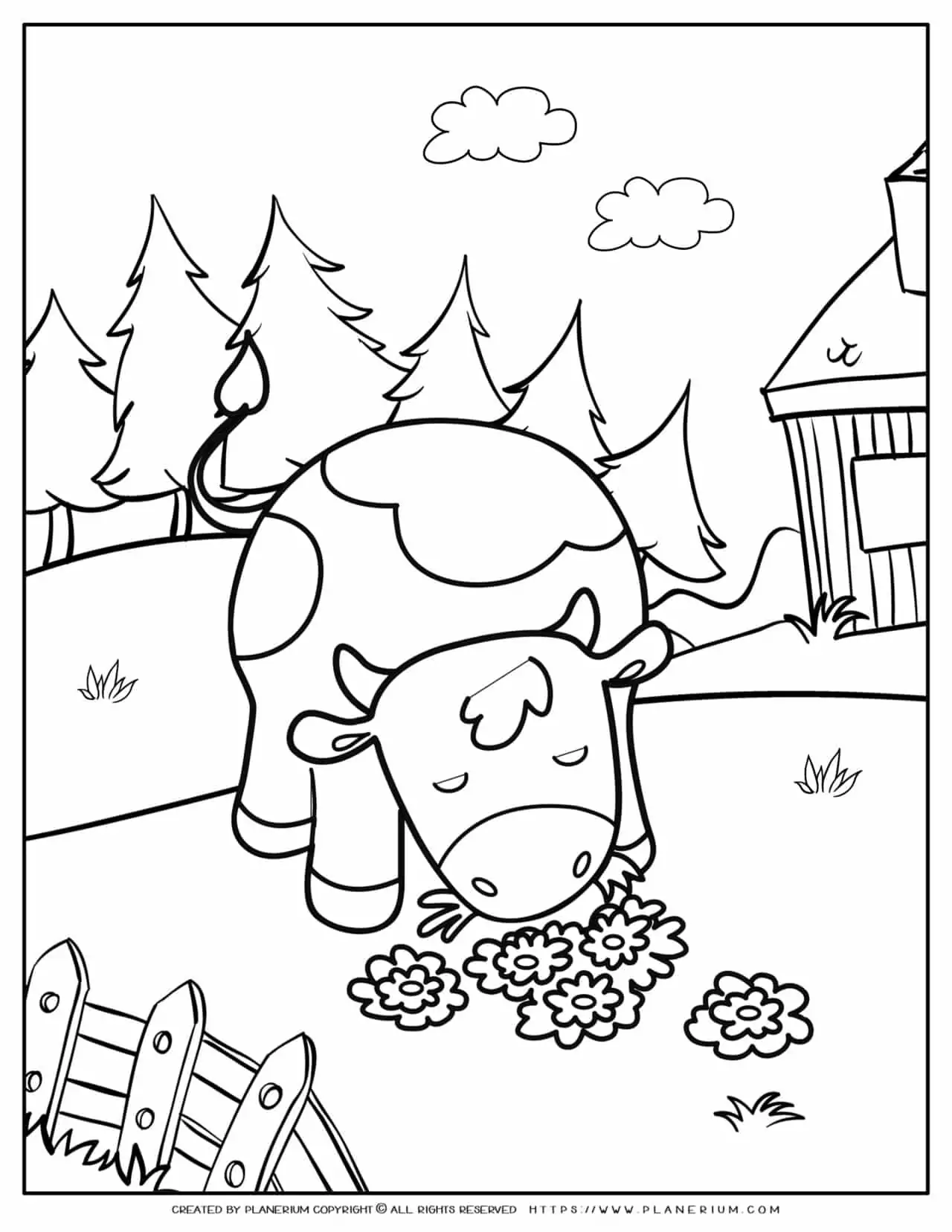 Animals Coloring Page - Cow | Planerium