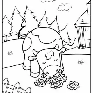 Animals Coloring Page - Cow | Planerium