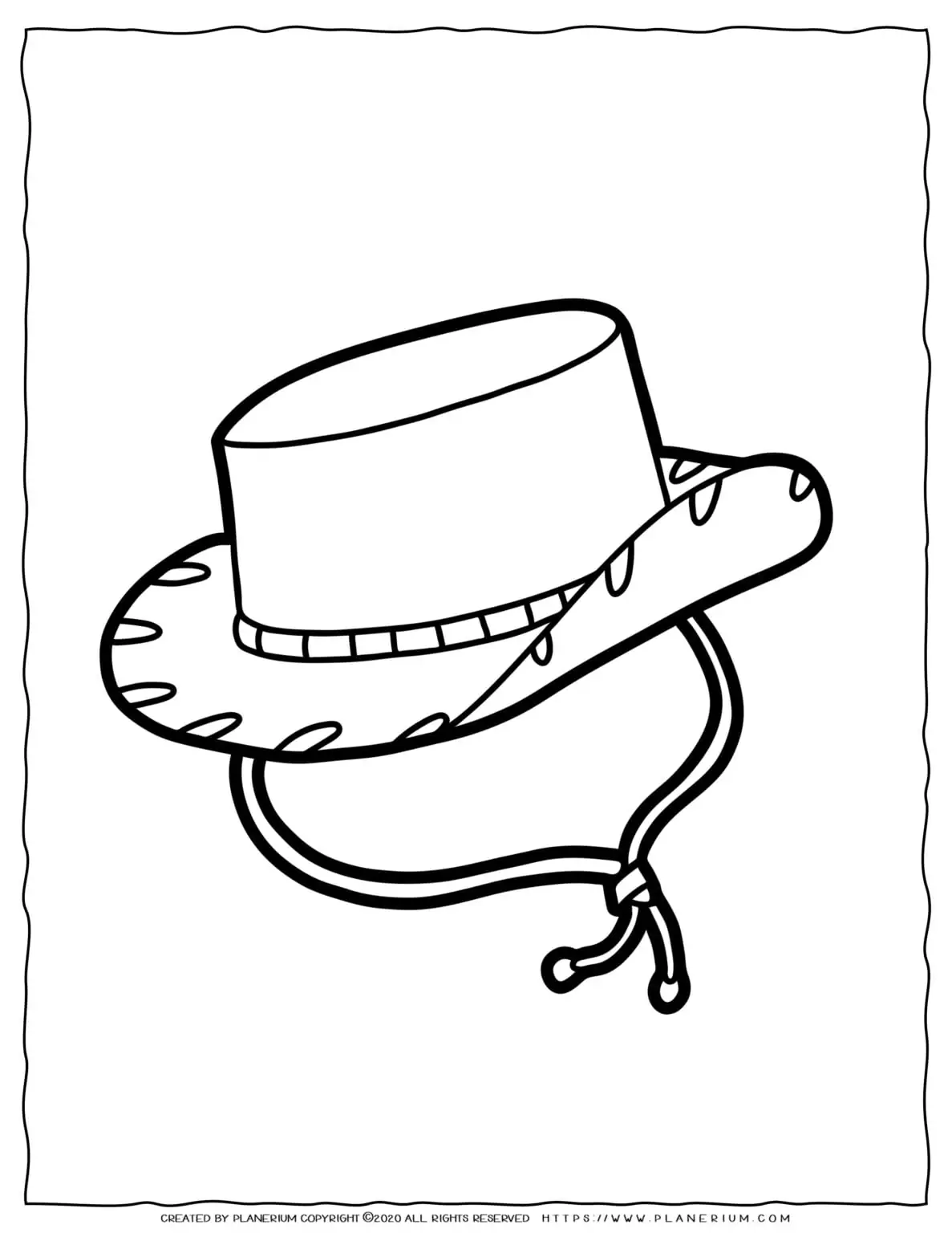 Clothes Coloring Page - Cowboy Hat | Planerium