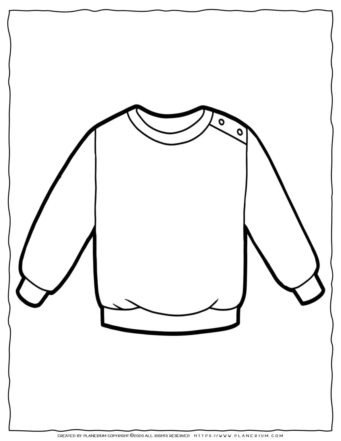 Clothes Coloring Page - One Sweater | Planerium