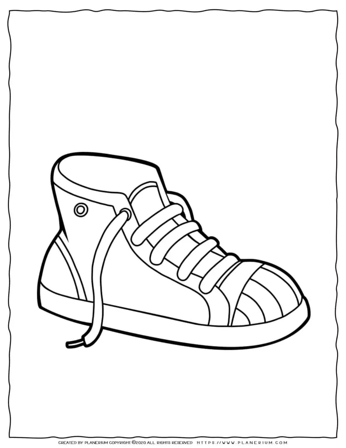 Clothes Coloring Page - Shoe Sneakers | Planerium