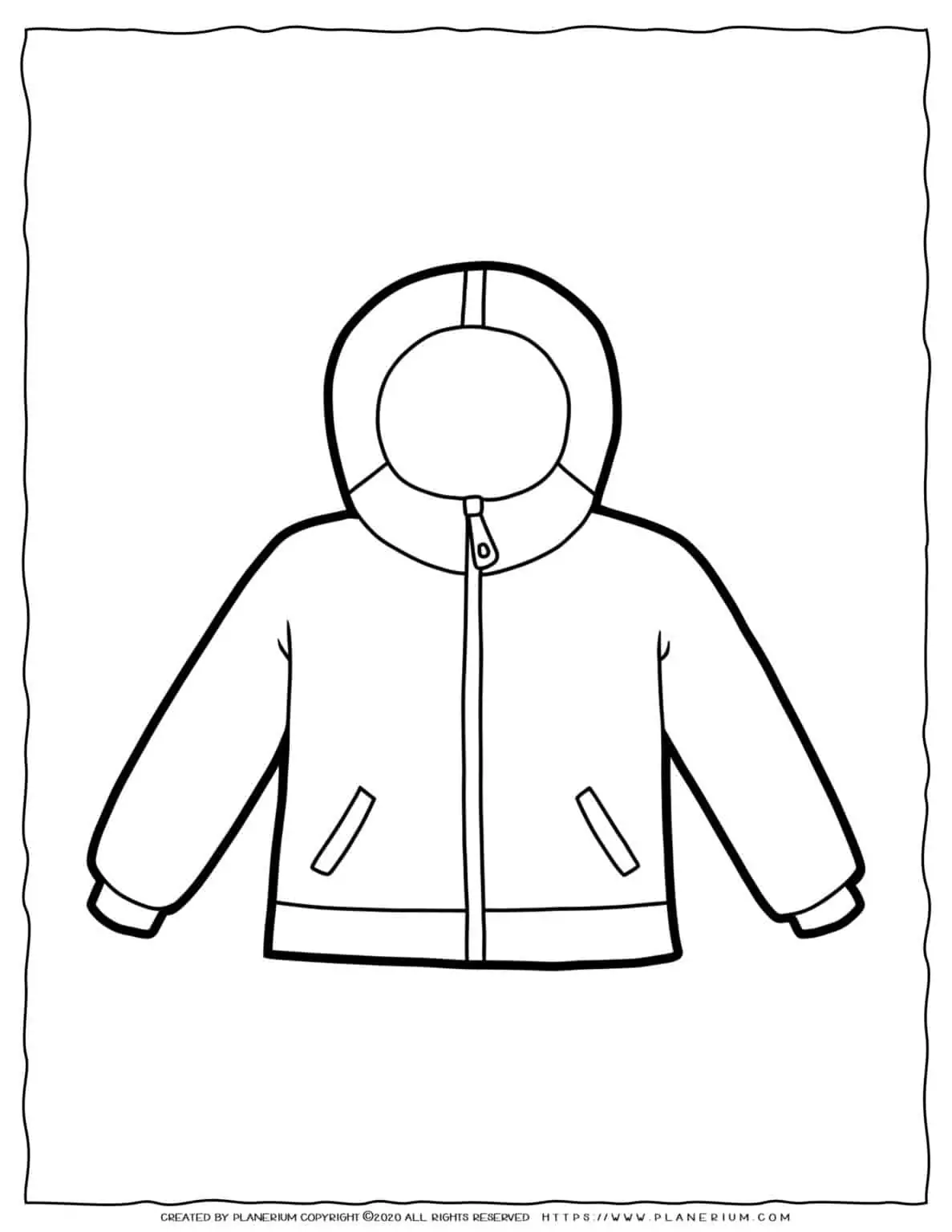 Clothes Coloring Page - Winter Coat | Planerium