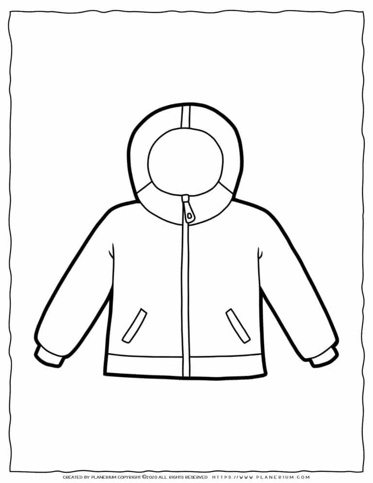 Clothes Coloring Page - Winter Coat | Planerium