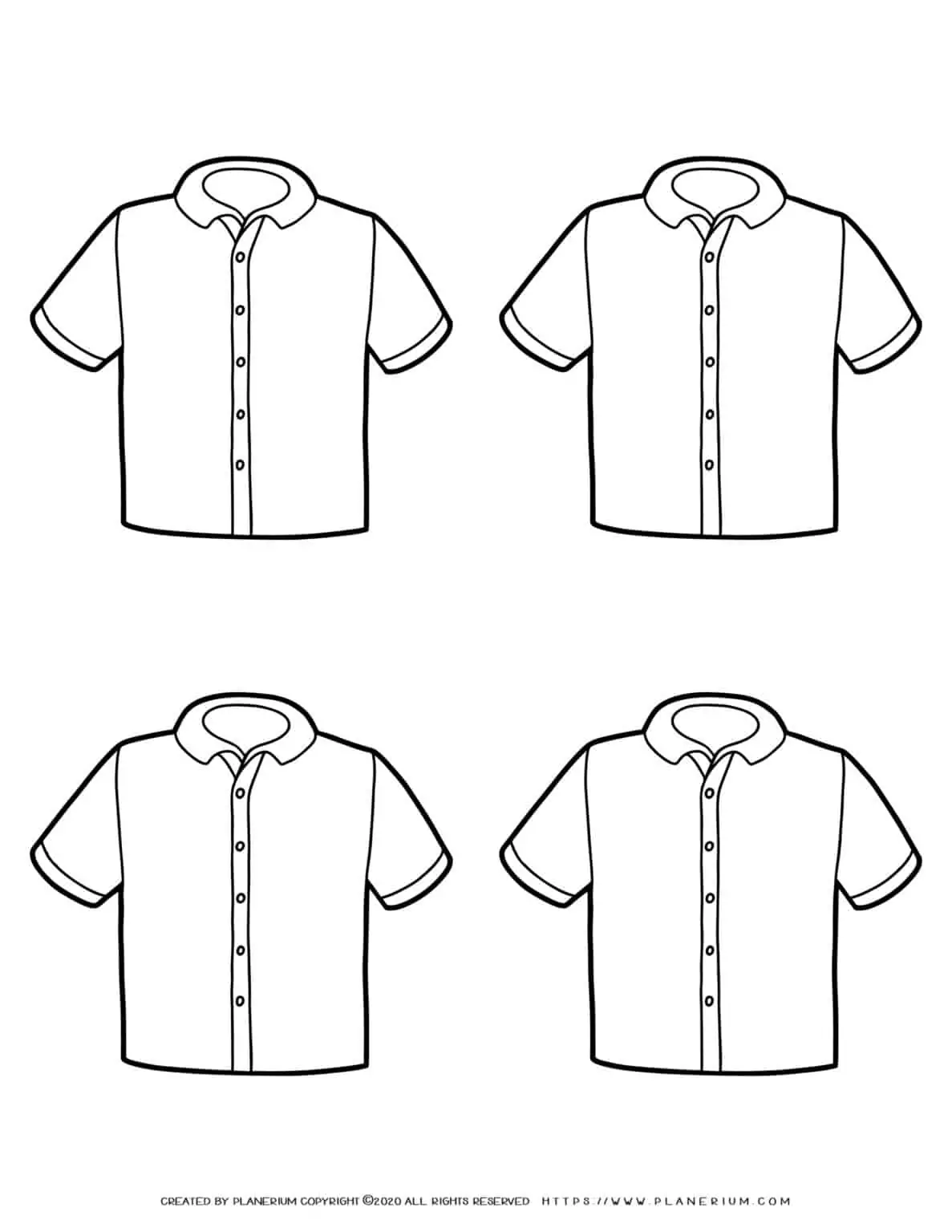 Clothes Template - Four Shirts | Planerium