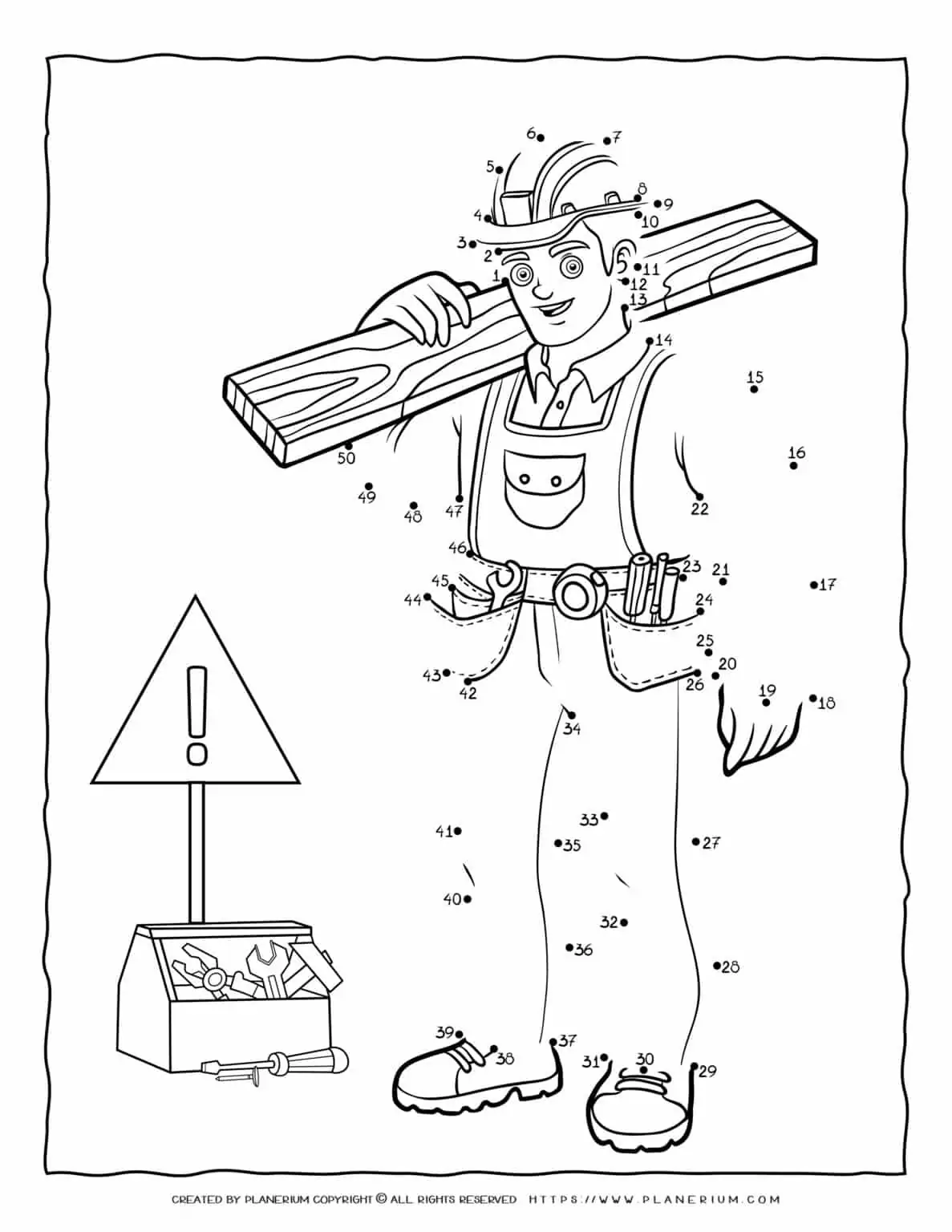 Professions Worksheet - Connect the Dots - Builder | Planerium