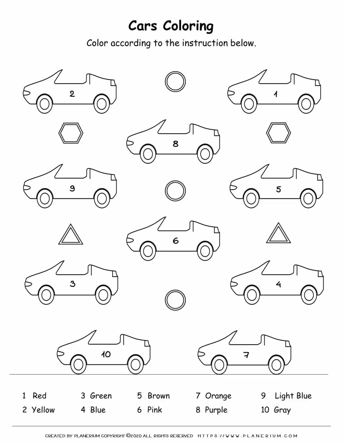 Transportation Worksheet - Color By Number | Planerium