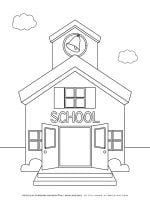 Free School House Coloring Page for Kids – Great for Kindergarten