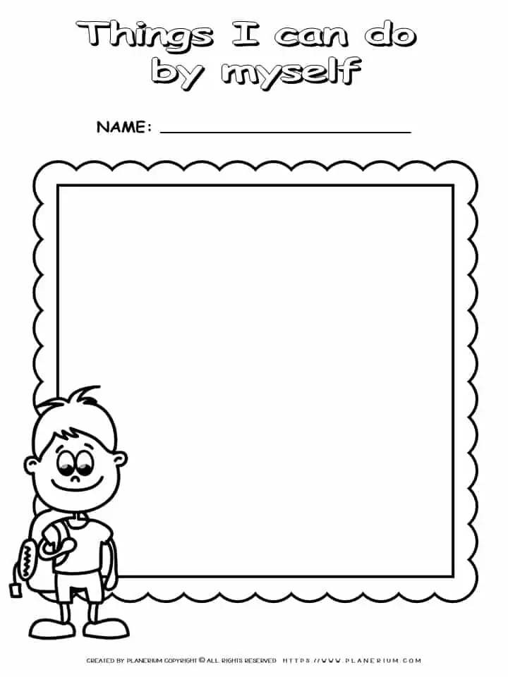 Back To School Worksheet - Things I Can Do - Boy | Planerium