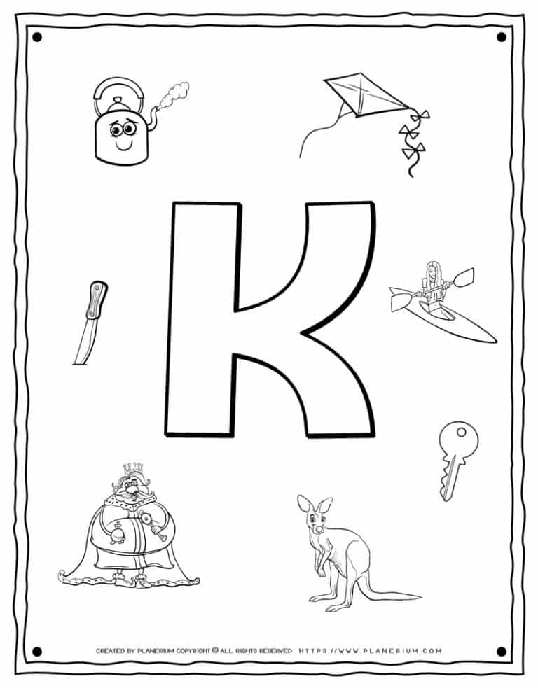 Alphabet Coloring Pages - English Letters - Capital T | Planerium