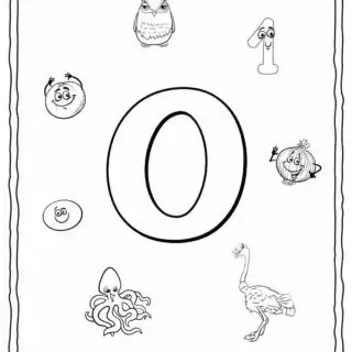 English Alphabet - Things Starting With O - Coloring Page | Planerium