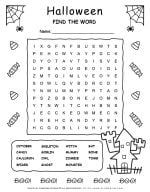 Halloween Word Search Printable with Fifteen Words | Planerium