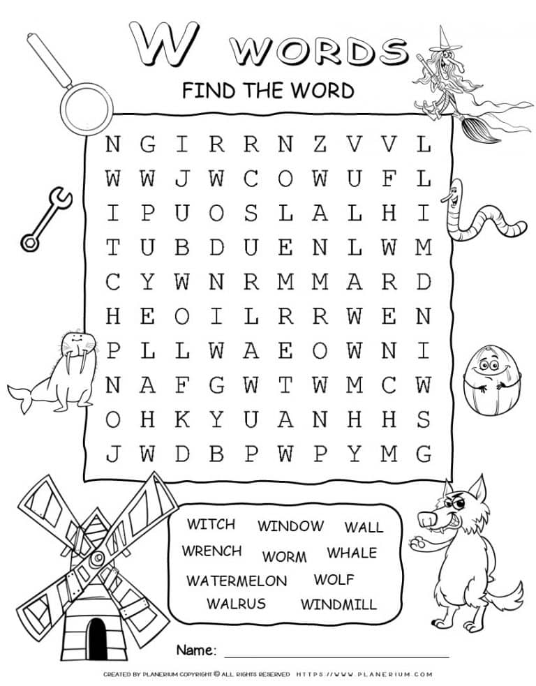 Halloween Word Search Printable with Fifteen Words | Planerium