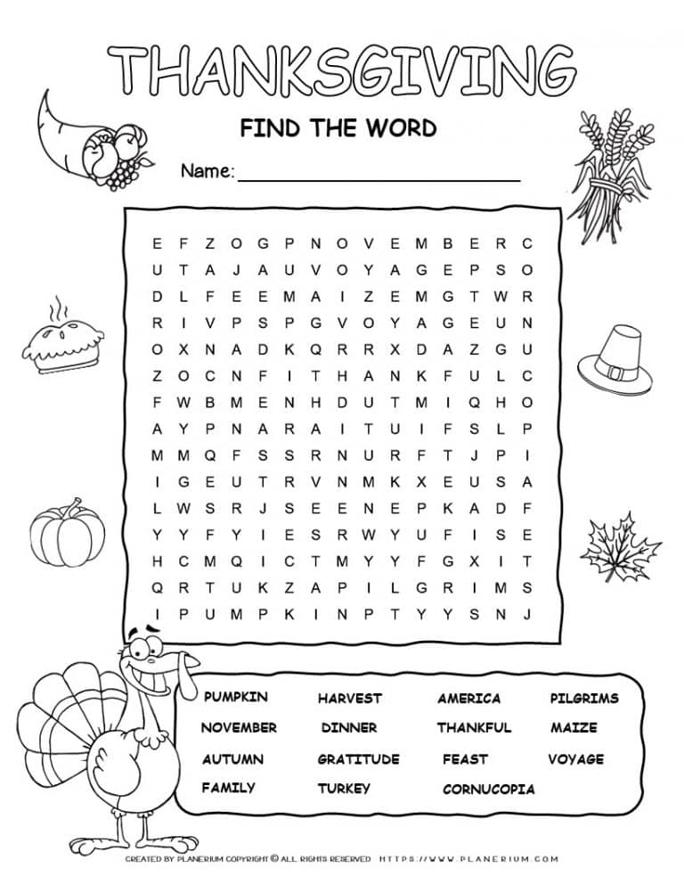 Halloween Word Search Printable with Fifteen Words | Planerium