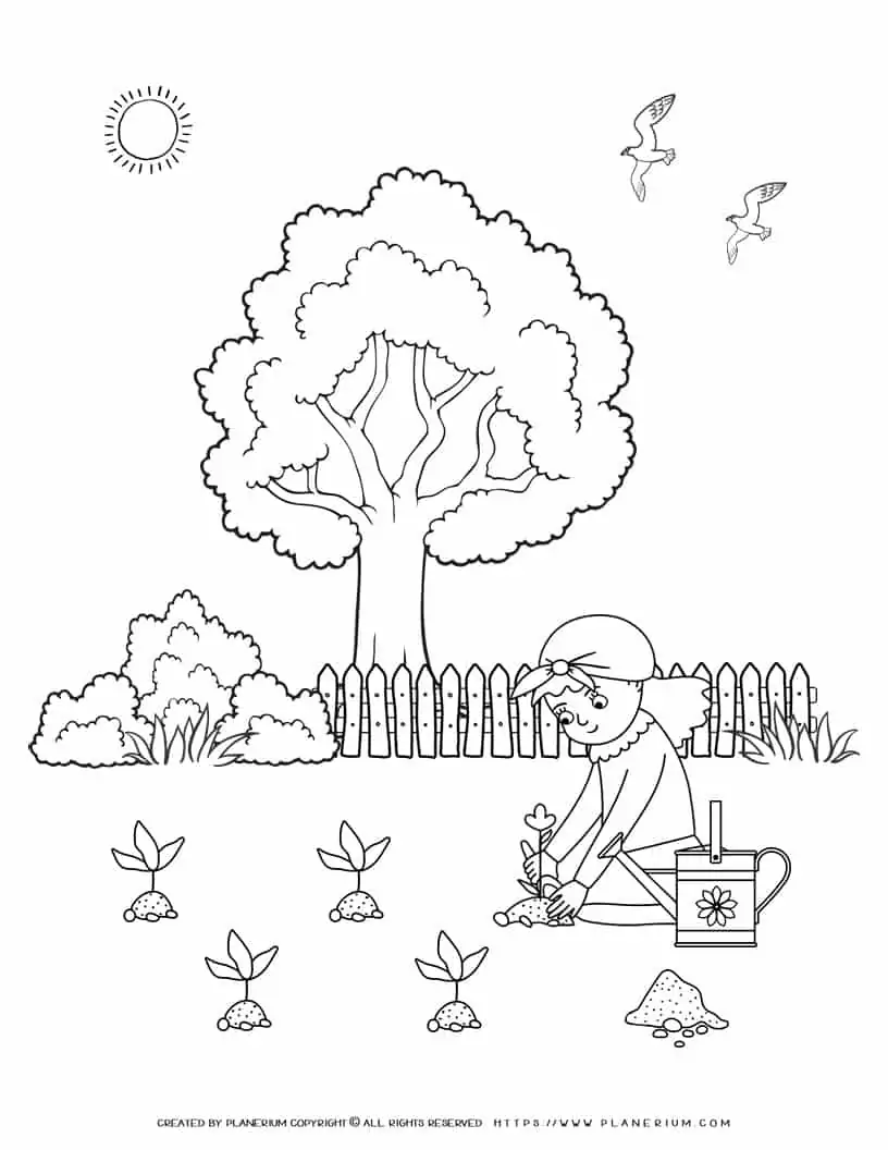 Planting Coloring Page | Planerium