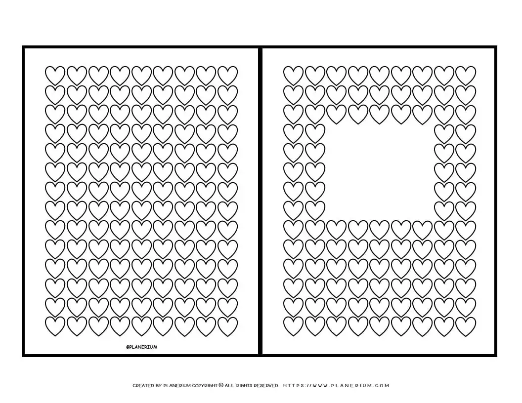 Card Template - Little Hearts | Planerium