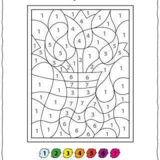 Color by Numbers Printables - Spring Flower | Planerium