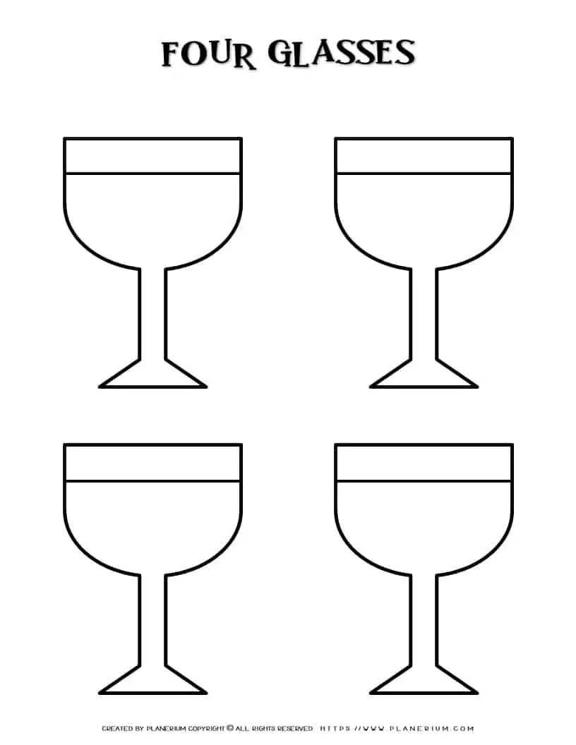 Four Wine Glasses - Custom Worksheet | Planerium