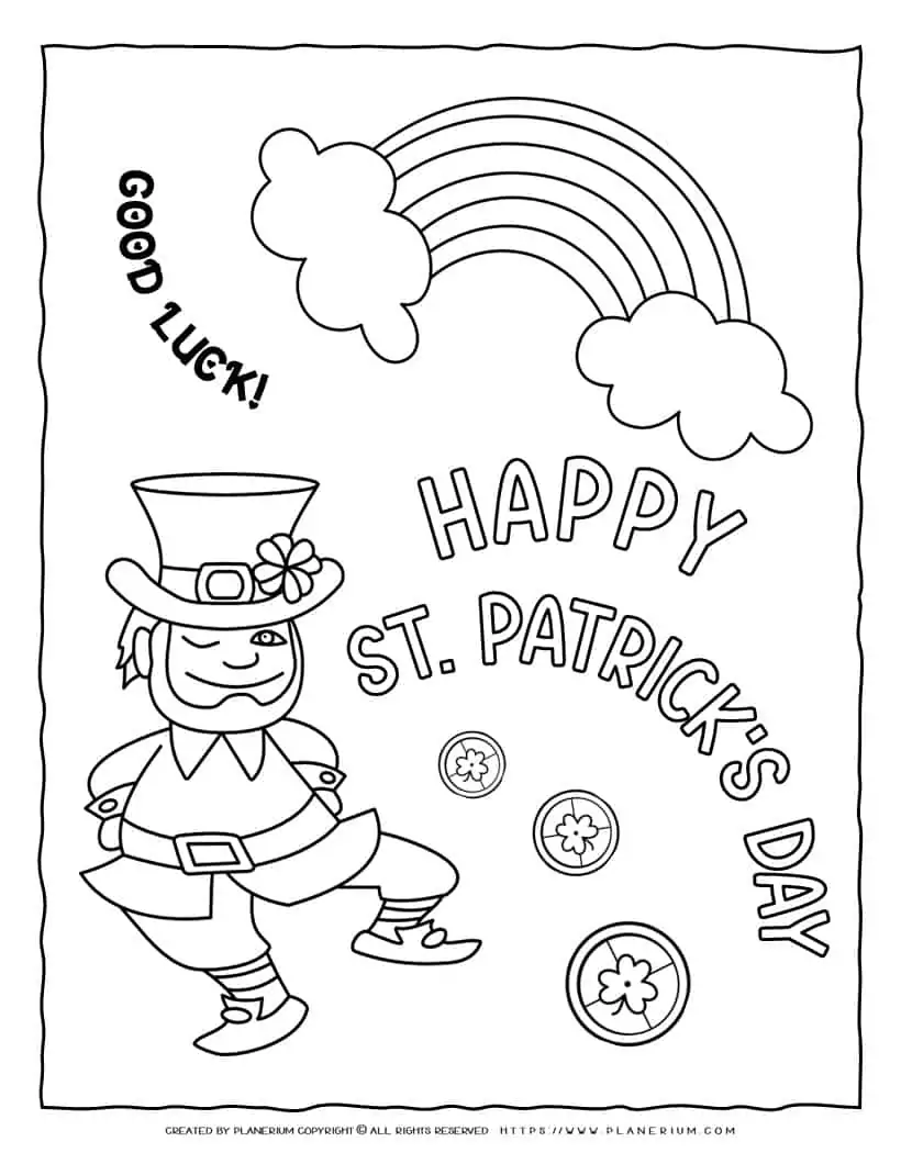 St. Patrick's Day - Coloring Page - Happy St. Patrick's day | Planerium