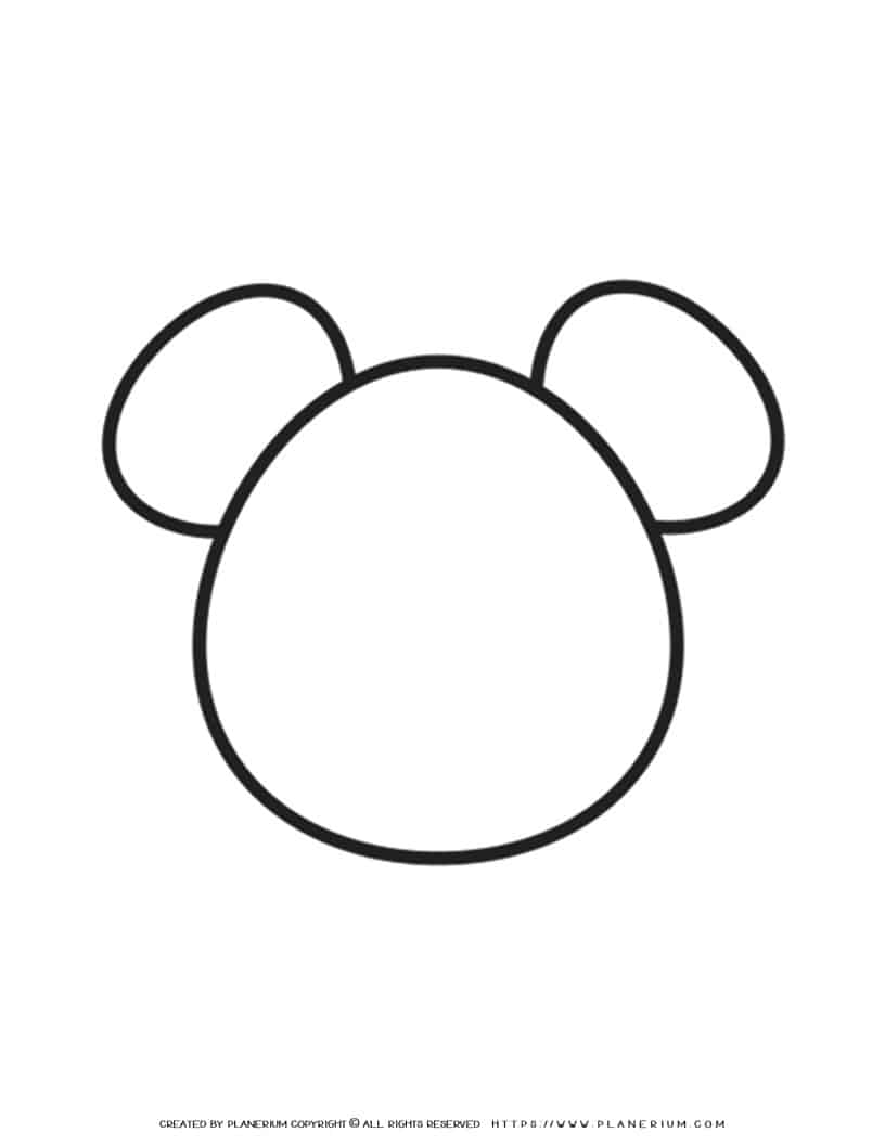 Bear Face Outline Template - Free Activity Template for Drawing