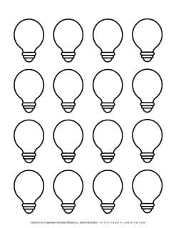 Lightbulb Outline - Sixteen Lightbulbs | Planerium