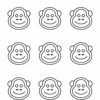 Monkey Outline - Nine Monkey Faces | Planerium