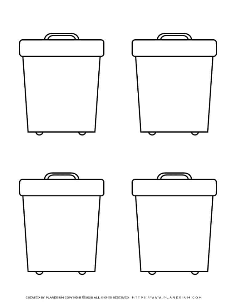 Recycle Bin Template - Four Recycle Bins | Planerium