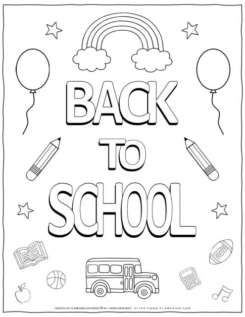 Back to School - Worksheet - Counting School Accessories | Planerium