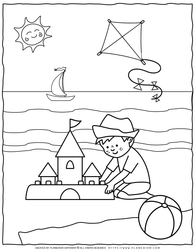 Sandcastle - Giant Coloring Poster for Kids and Adults