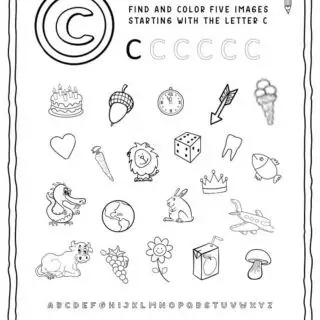 English Alphabet Worksheet - C Letter | Planerium