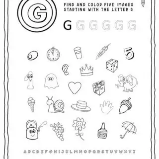 English Alphabet Worksheet - G Letter | Planerium