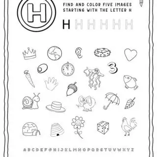 English Alphabet Worksheet - H Letter | Planerium