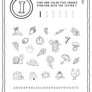 English Alphabet Worksheet - I Letter | Planerium