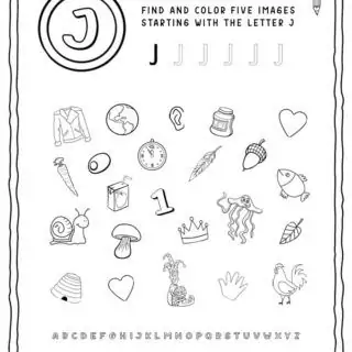 English Alphabet Worksheet - J Letter | Planerium