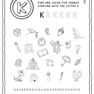 English Alphabet Worksheet - K Letter | Planerium